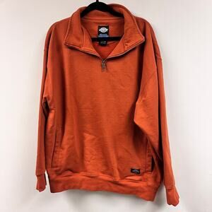 Men's Dickies XL quarter zip heavy weight long sleeve pullover sweatshirt Orange